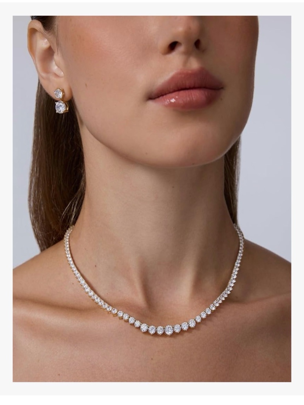 PAVOI 14K Gold Plated Graduated Tennis Necklaces Cubic Zirconia